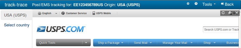Post EMS Tracking Help Track trace
